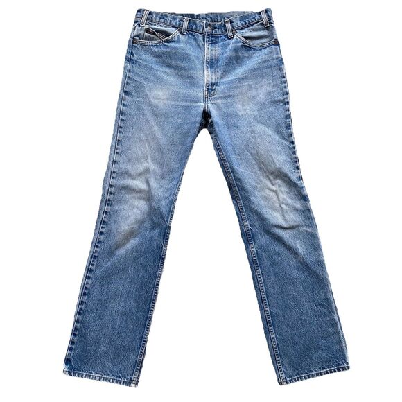 Vintage Levi's 517 0217 Faded Blue Jeans Bootcut Flare 34x33 1985 Orange Tab - Picture 1 of 8